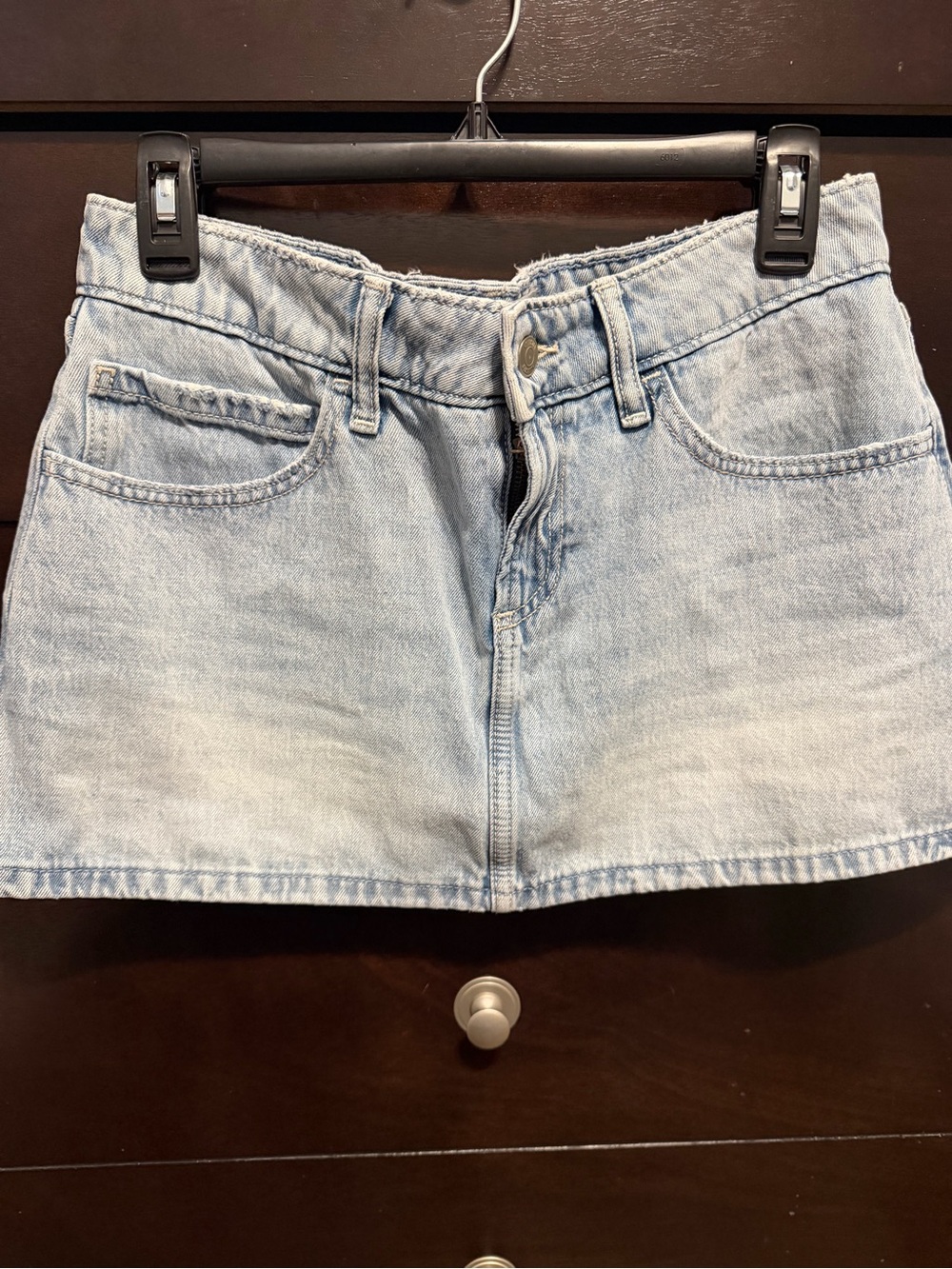 Light Wash Denim Mini Skirt - Hollister
